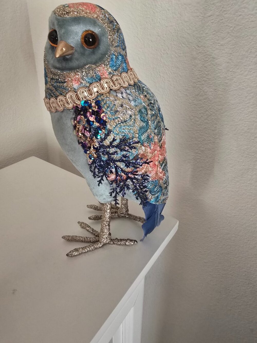 Owl Decor Sequin and Embroidered